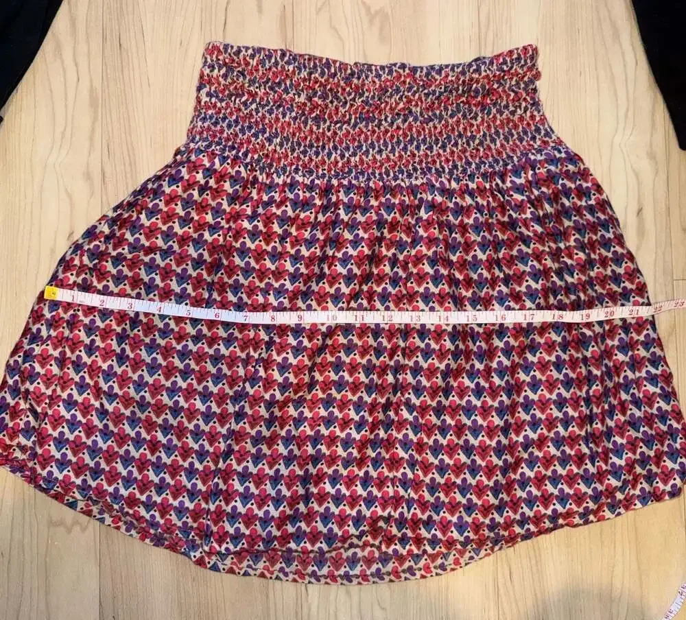 Natural Life Reversible Smocked Waist Skirt Size S